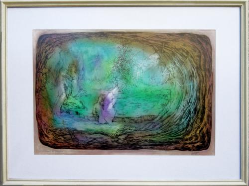 Colour lithography intervened in watercolor 1/2 
2� instance