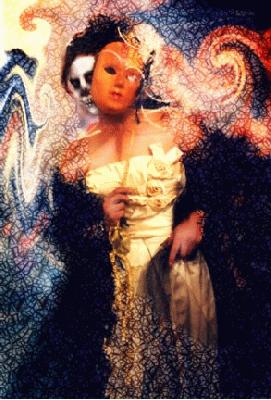 This is a departed relative who has returned from the dead in order to celebrate  Dia de Los Muertos with her loved ones.  She is dressed in her finest to go to the Ball of the Calaveras.