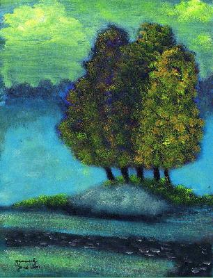 COLD TREES, by Zammerly, Circa 2001, painted in Dubai, UAE. Gouache & Acrylic on special paper, 10 in. x 12 in.. Original Price $10,000.00.
---------------
For Sale here is a Giclee Print (unsigned and unnumbered), 24 in. X 20 in., Free Shipping to selected countries!